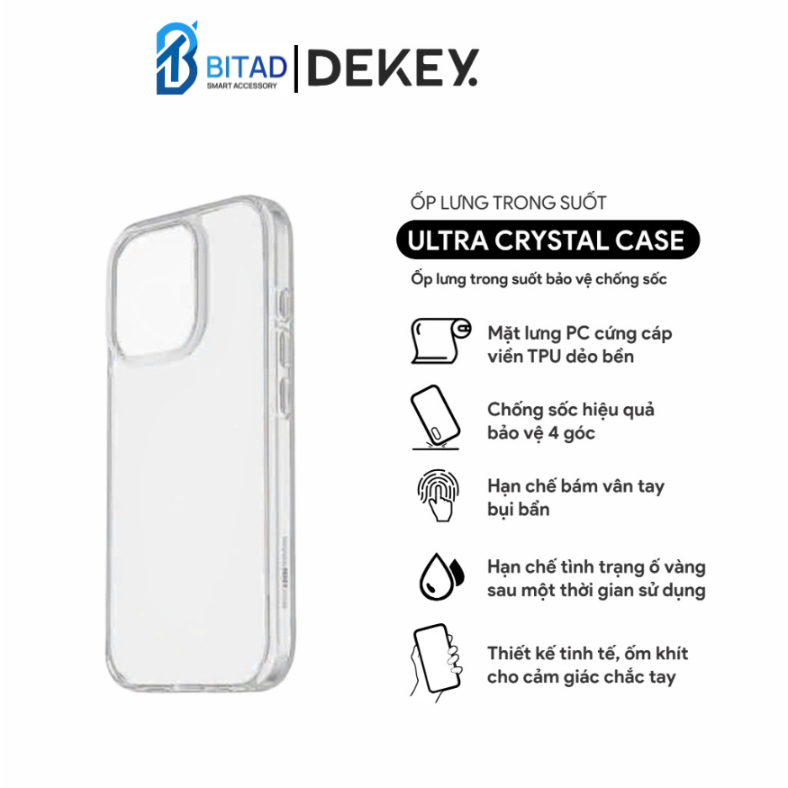[iPhone14-17][Chính Hãng] Ốp Lưng  iPhone 17 Series Dekey Magic Cover Ultra Crystal Case