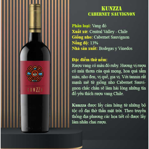 Vang Kunzza Cabernet Sauvignon- chile