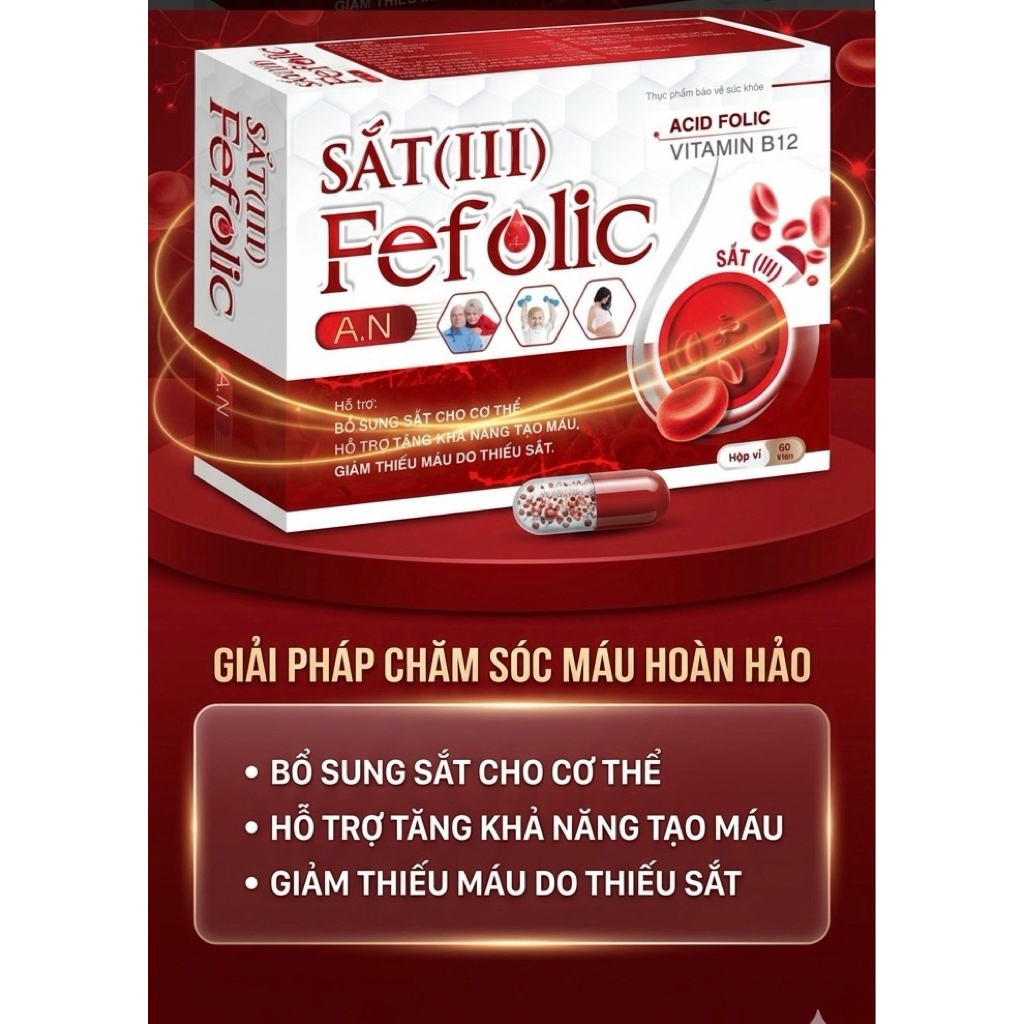 Viên Bổ Máu Sắt III Fefolic (H/60v)- Bổ sung sắt, tăng khả năng tạo máu