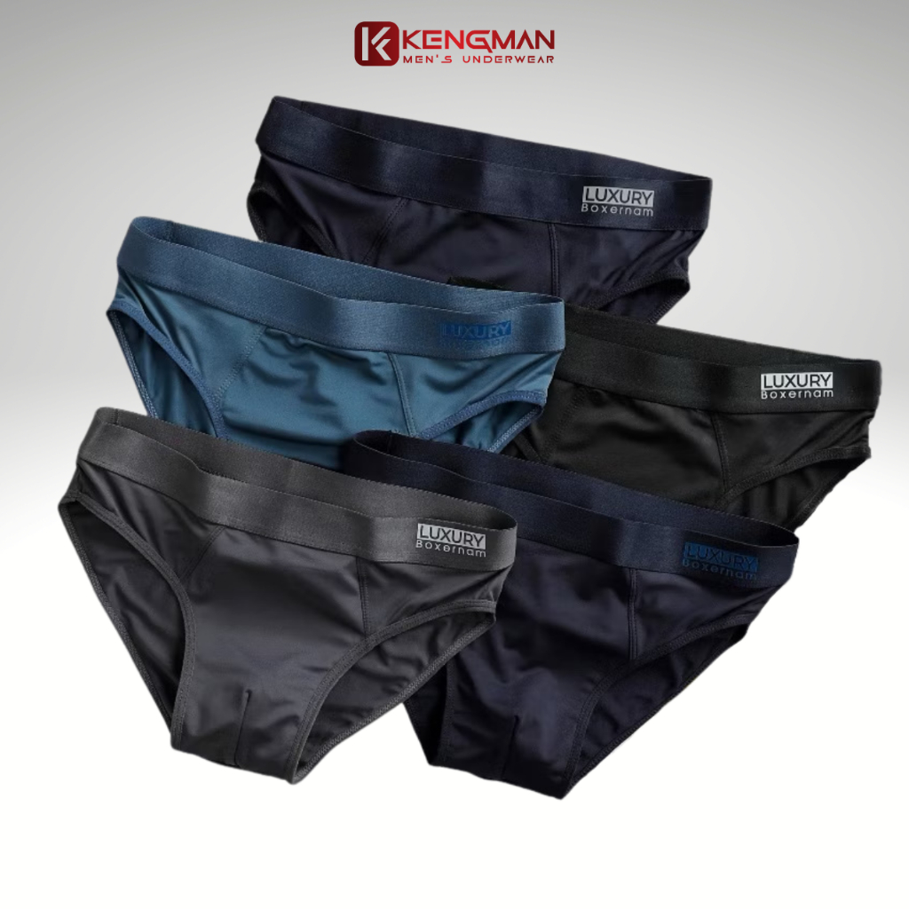 Sét 5 quần sịp nam tam giác LUXURY-TG quần lót nam chéo vải thun lạnh co dãn mềm mát kháng khuẩn - K