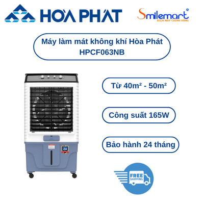 {Tặng 2 hộp đá khô} -Máy làm mát không khí Hòa Phát HPCF-063NB, dùng cho phòng 50m2-Bảo hành chính hãng động cơ 30 tháng