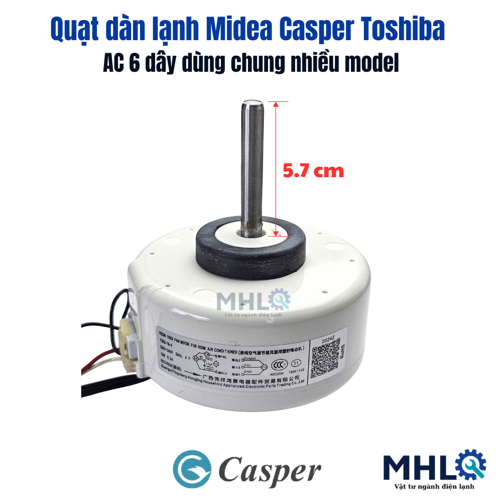 Quạt dàn lạnh điều hòa casper dùng chung midea toshiba ac 6 dây motor đồng,quạt dàn lạnh máy điều hò