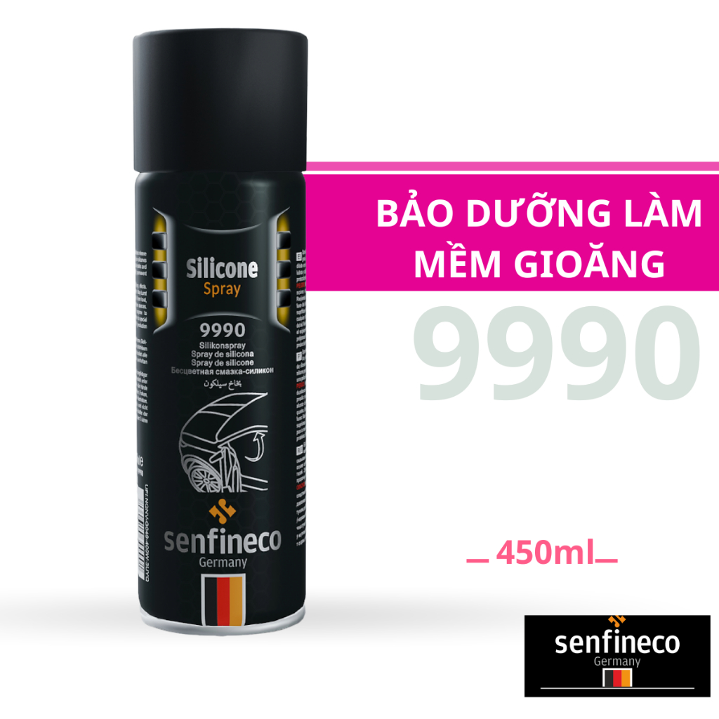 Xịt Bảo Dưỡng Làm Mềm Ron Cao Su Senfineco 9990 Silicone Spray [450ML]