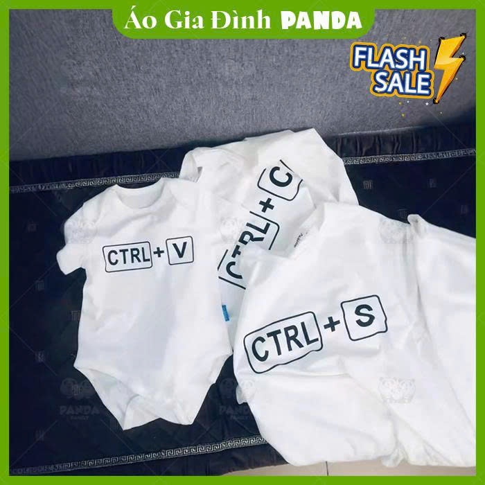 Áo Gia Đình Panda - Áo thun ctrl S+C=V cottton 100% co giãn 4c, mặc mát, mềm mịn, hình in bền đẹp