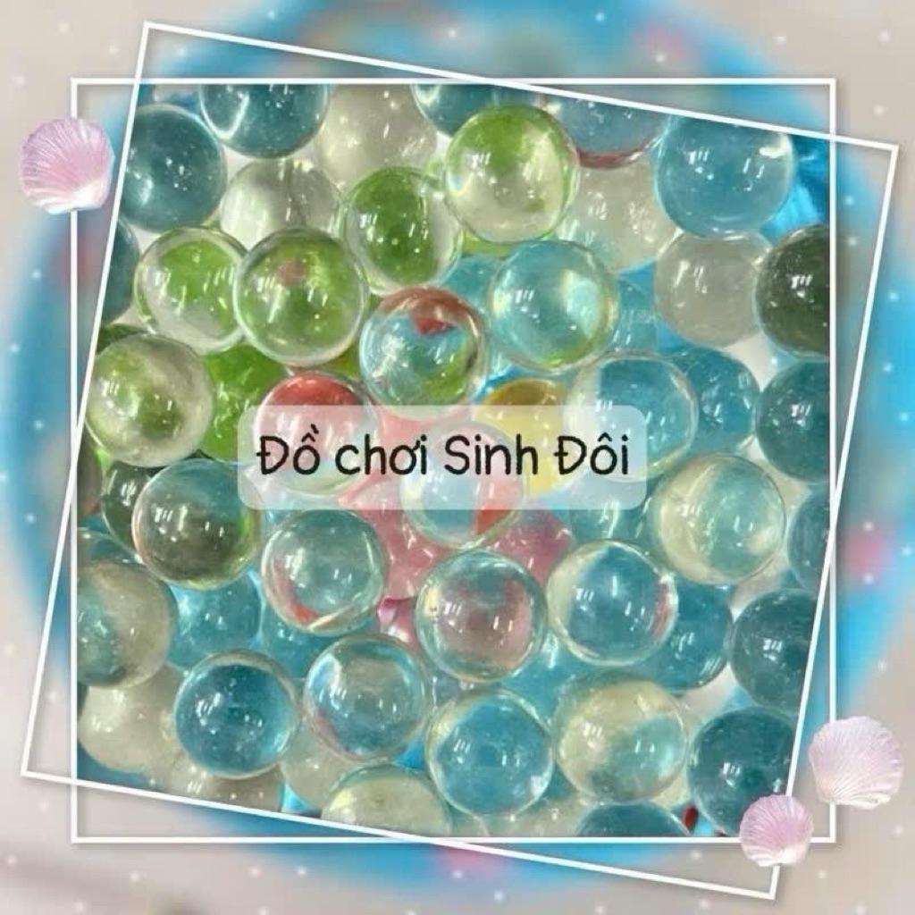 BI THUỶ TINH 16mm màu trắng trong - bi ve truyền thống