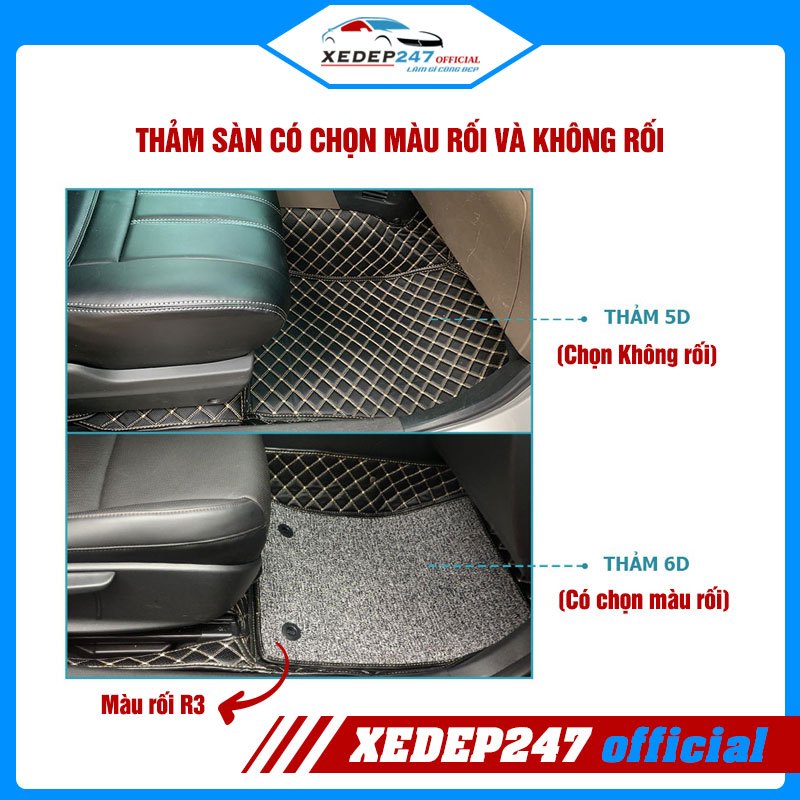 Thảm lót sàn ô tô 5D 6D Volkswagen Atlas 2017-Nay 5 chỗ, Da Carbon/Nappa chuẩn form