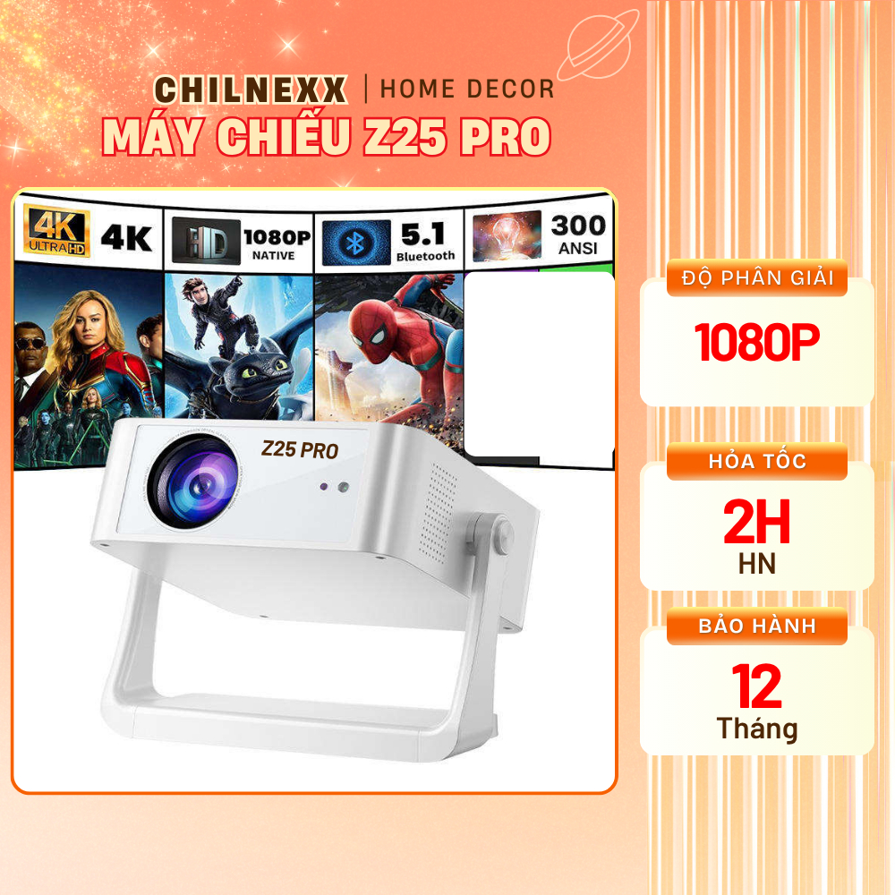 Máy Chiếu Z25 Pro THT Light Độ Phân Giải Full HD 1080P Đi Cảnh Phòng Xem Phim Tại Youtube Netflix