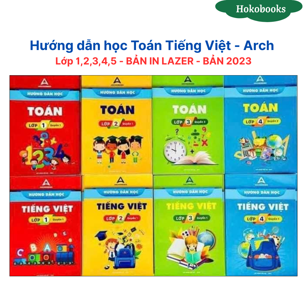 Sách - Hướng dẫn học Toán Tiếng Việt - Archimedes - Lớp 1,2,3,4,5 - Bản in laser, có đáp án