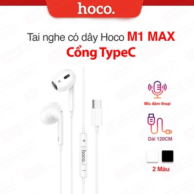 Tai nghe có dây Hoco M1 Max cổng TypeC dùng cho 15/16/17/Android/Oppo/Samsung , dài 1m