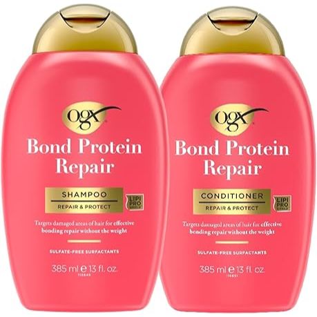 Dầu gội / Dầu xả OGX Repair + Protect Bond Protein Repair dưỡng ẩm cho tóc nhuộm và tóc khô 385ml (M