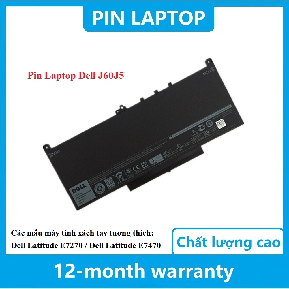 ✨Pin Zin Dell Latitude E7270 E7470 7CJRC MC34Y 242WD GG4FM PDNM2 J60J5 battery 6870mAh
