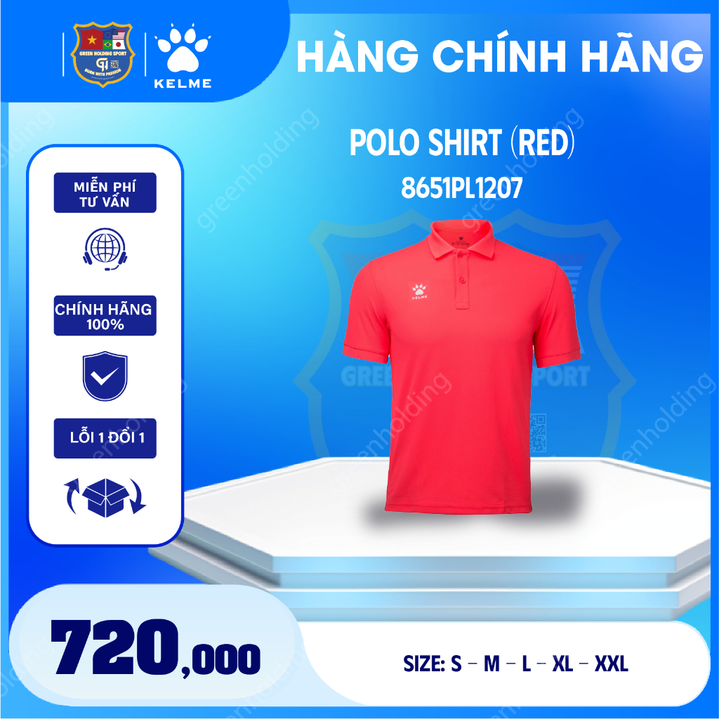 KELME - Áo Polo shirt có 3 màu - Áo Có Cổ Nam Basic Thể Thao