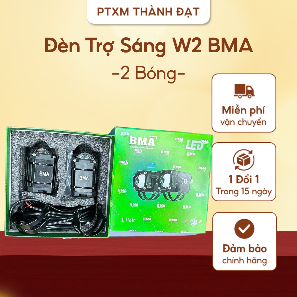Đèn Trợ Sáng W2 BMA Bi Cầu Mini PTXM Thành Đạt 4 Chế Độ Tích Hợp Auto Passing 27W