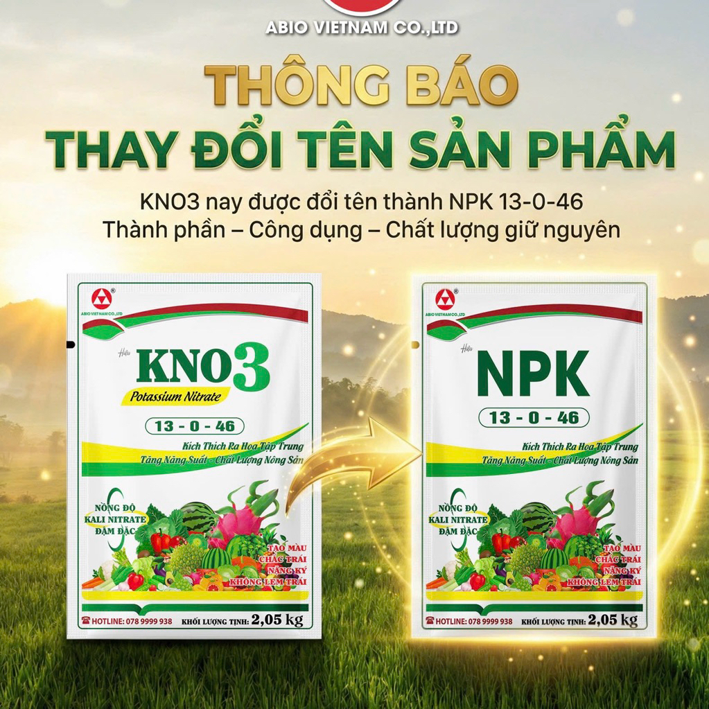 GÓI 2kg NPK (13-0-46) phân Kali Nitrat (Kali trắng Có trộn phân)bón nuôi lớn trái, giúp ra hoa tập t