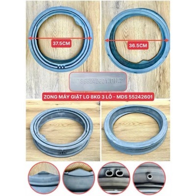 Ron cửa máy giặt, gioăng máy giặt LG 8 - 10KG 3 LỖ MODEL 1408 - 1409 - 13600 - 14600 - 21600 [FV1408