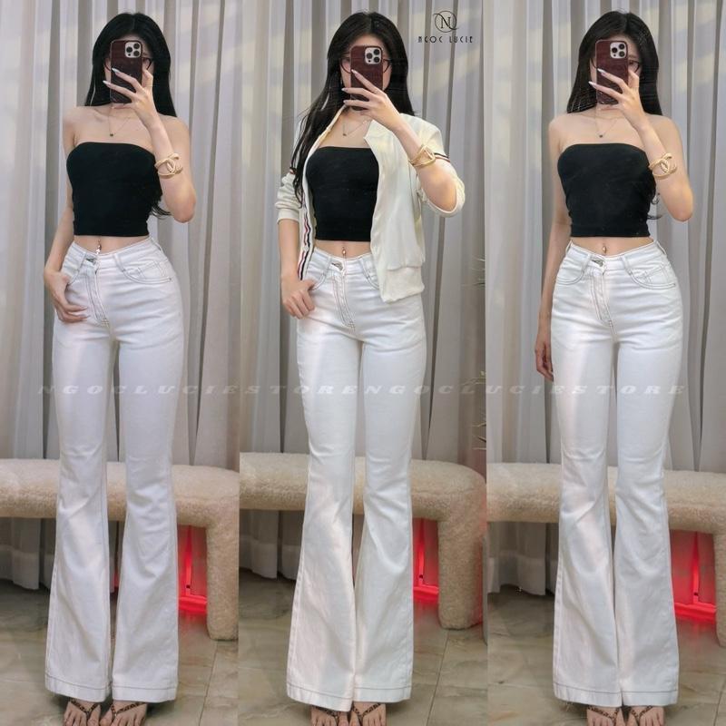 (CHIỀU DÀI 100CM) Q50 - Quần Jean Nữ Co Dãn Form Ôm Ống Loe Dài Phong Cách Đơn Giản, Dễ Phối - Ngọc Lucie | BigBuy360 - bigbuy360.vn