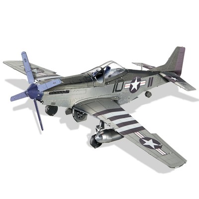 Mô Hình Kim Loại 3D Lắp Ráp Piececool Máy Bay Tiêm Kích P-51 Mustang (107 mảnh) HP312-SK - MP1227
