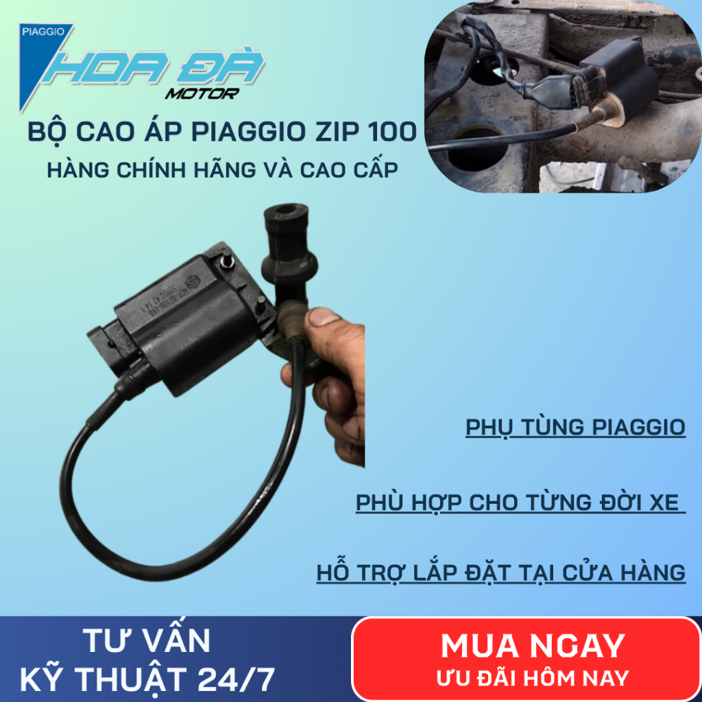Bộ Cao Áp Piaggio Zip 100/ Mobin Piaggio Zip 100 Chính Hãng Và Cao Cấp| Phụ Tùng Chính Hiệu Lắp Chuẩ