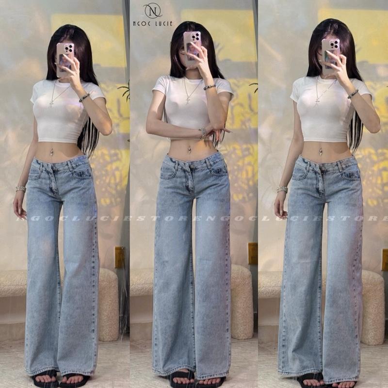 (CHIỀU DÀI 103CM) Q54 - Quần Jean Ống Suông Lưng Đáy Ngắn Không Co Dãn Phong Cách Trẻ Trung, Đơn Giản - Ngọc Lucie | BigBuy360 - bigbuy360.vn