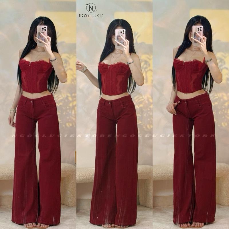 (CHIỀU DÀI 103CM) Q54 - Quần Jean Ống Suông Lưng Đáy Ngắn Không Co Dãn Phong Cách Trẻ Trung, Đơn Giản - Ngọc Lucie | BigBuy360 - bigbuy360.vn
