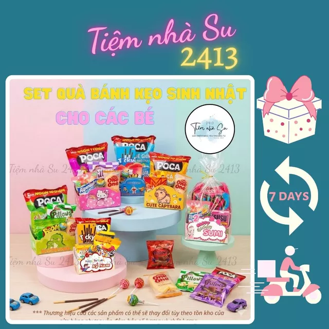 [HCM - HOẢ TỐC] - SINH NHẬT - Set Quà Bánh Kẹo, quà tặng cho các bé sinh nhật - Tiệm nhà Su 2413