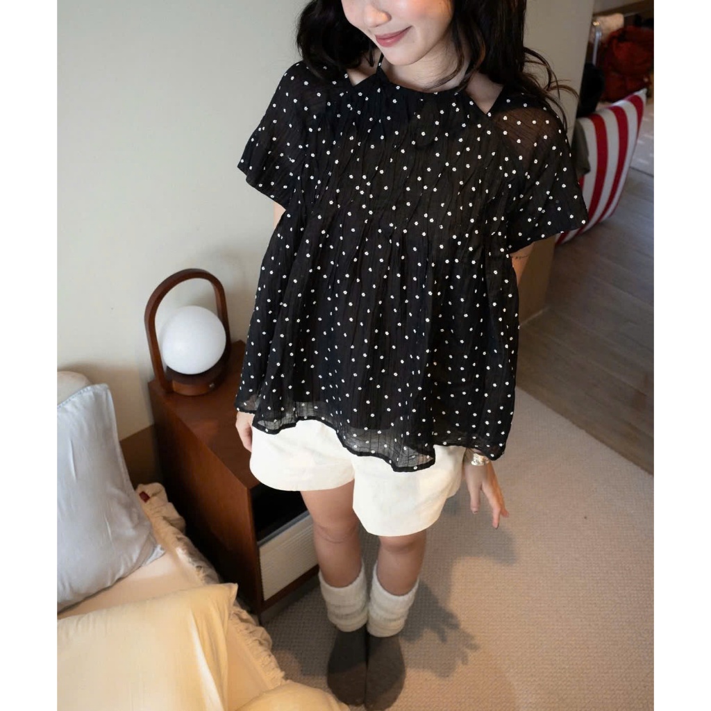 [PAMI TOP] Áo BabyDoll Hoa Nhí Chất Mát Mẻ Dễ Thương - Bíbe.Store