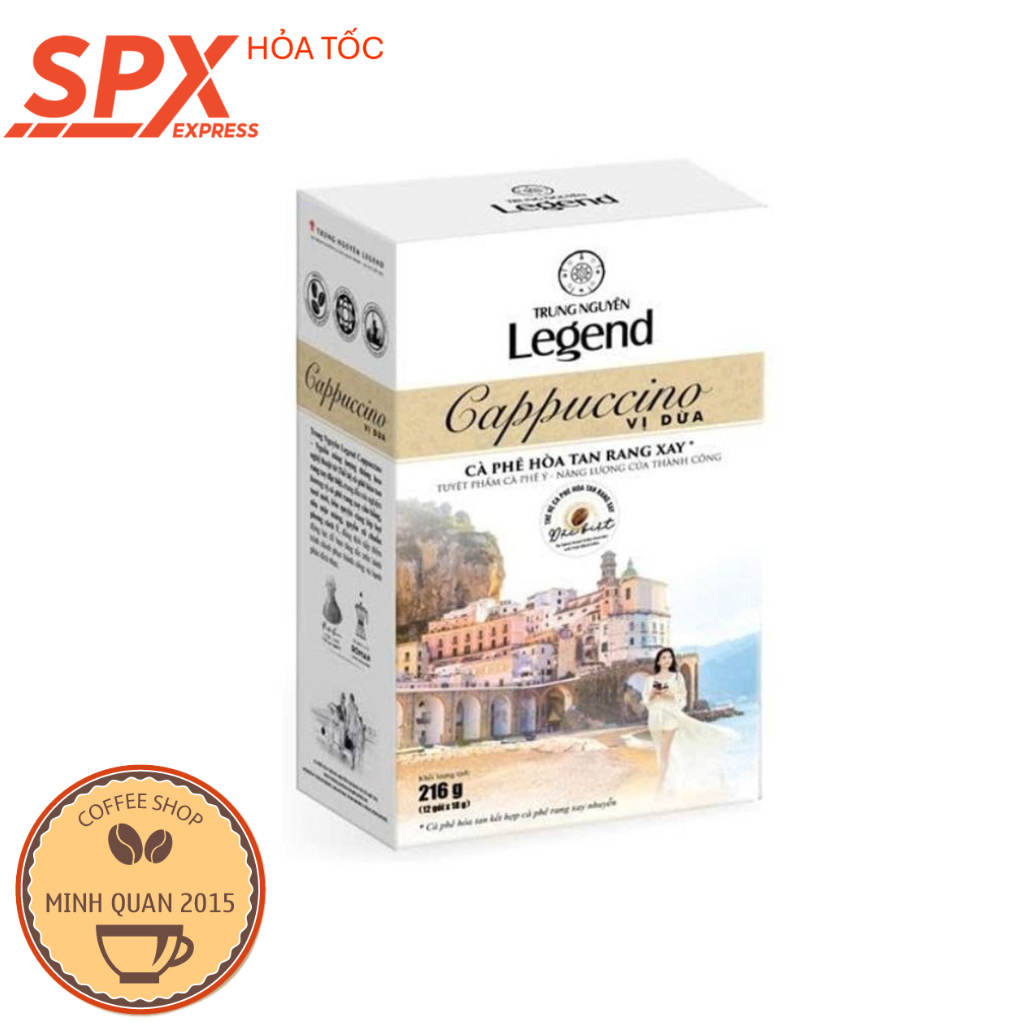 Cà Phê Sữa Trung Nguyên Legend Cappuccino vị Coconut - Hộp 12 sticks