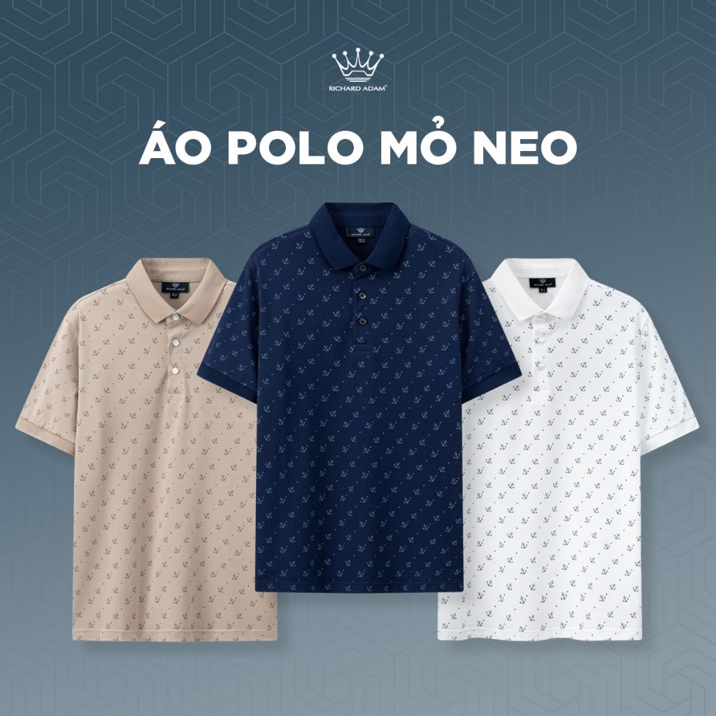Áo Polo Mỏ Neo Nano Cotton Richard Adam cao cấp, phom suông khỏe khoắn, thoáng khí, co giãn, thanh l