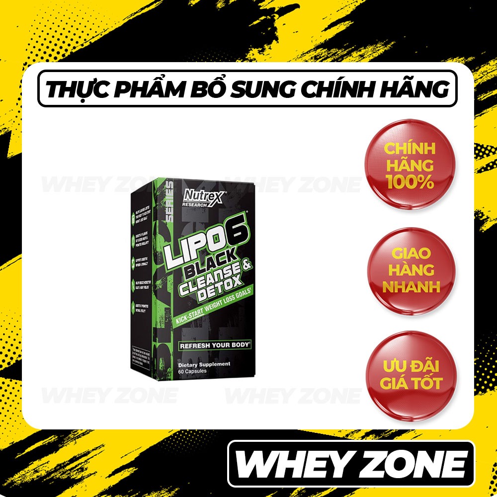Nutrex Lipo6 Black Cleanse & Detox (60 Viên) Thanh Lọc Cơ Thể