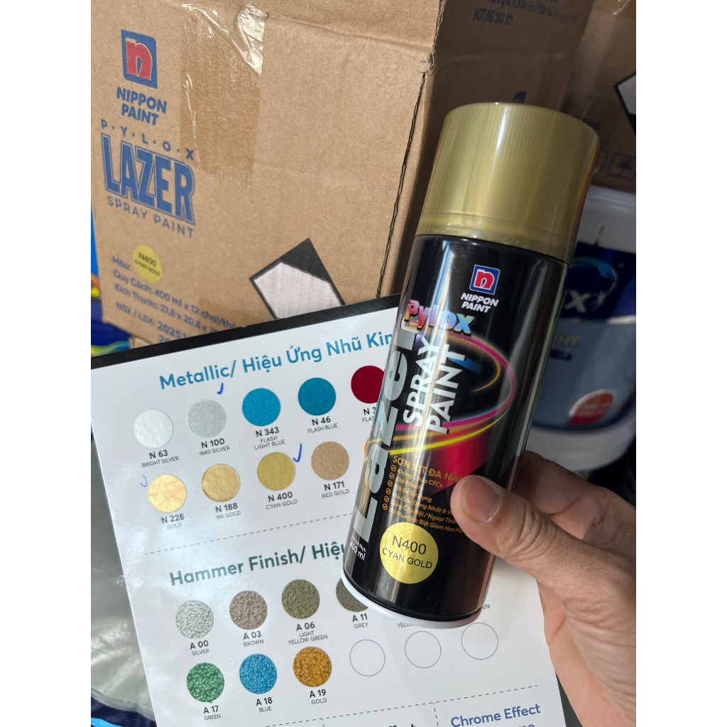 Sơn hiệu ứng nhũ kim - dạng xịt - Nippon Pylox Lazer