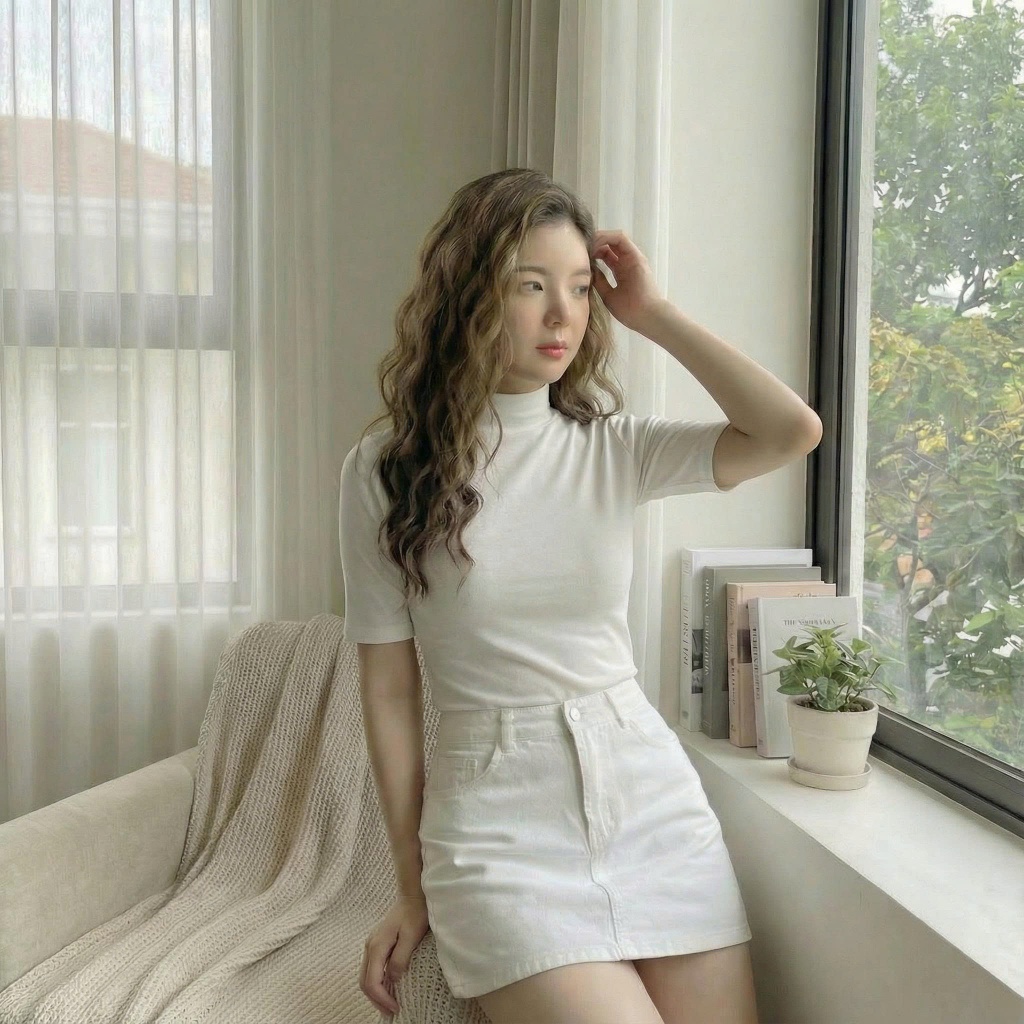 Combo Áo len nữ tay hến Mely Fashion dáng rộng ngắn tay cổ lọ 3 phân mềm mịn