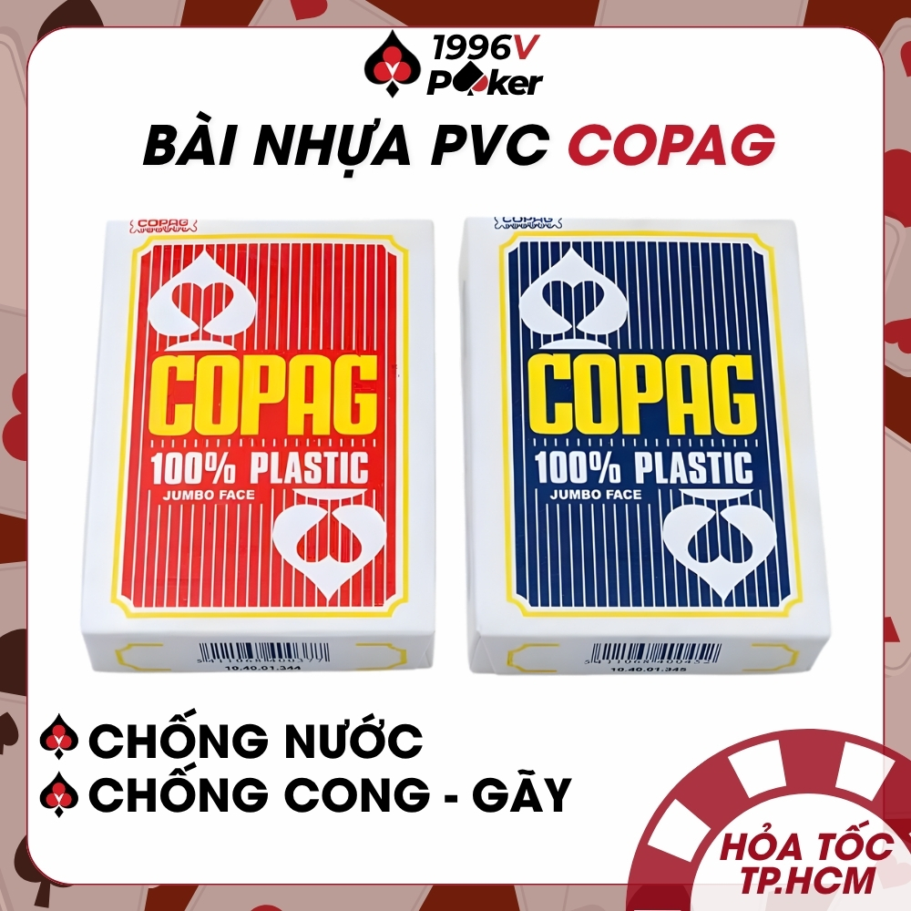 Bộ Bài Tây COPAG Cao Cấp, Bài Nhựa 52 Lá, Chất Liệu PVC Chống Thấm Nước - 1996V Poker Shop