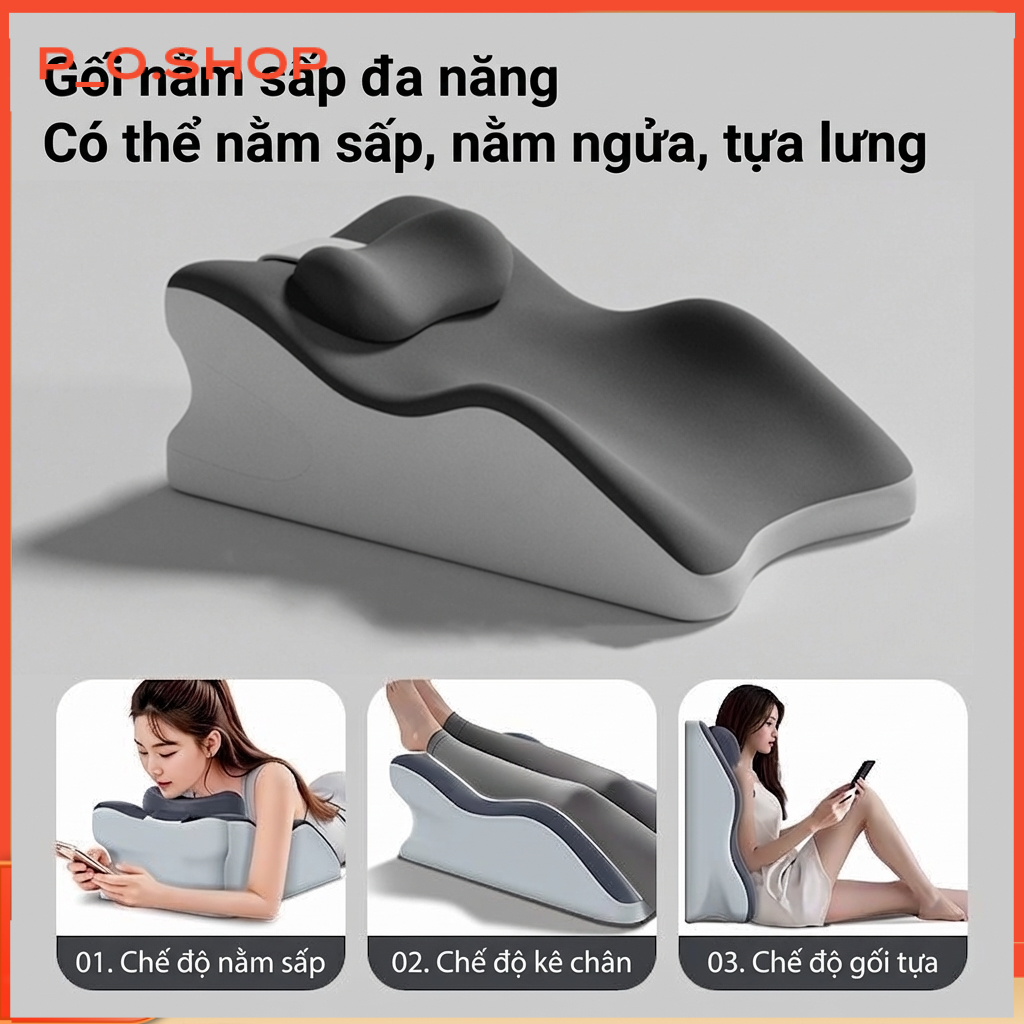 【🔥Rẻ】Gối Memory Foam đa năng - Giảm đau vai gáy, ngủ ngon & đọc sách, thiết kế công thái học Cho Giấ
