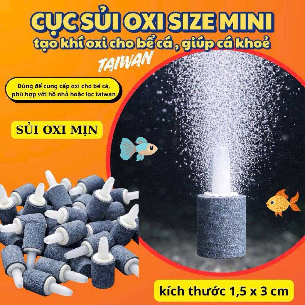 MÃ 01 Cục Sủi Mini Taiwan - Quả Sủi Oxi Mini Cho Hồ Cá , Tép Cảnh
