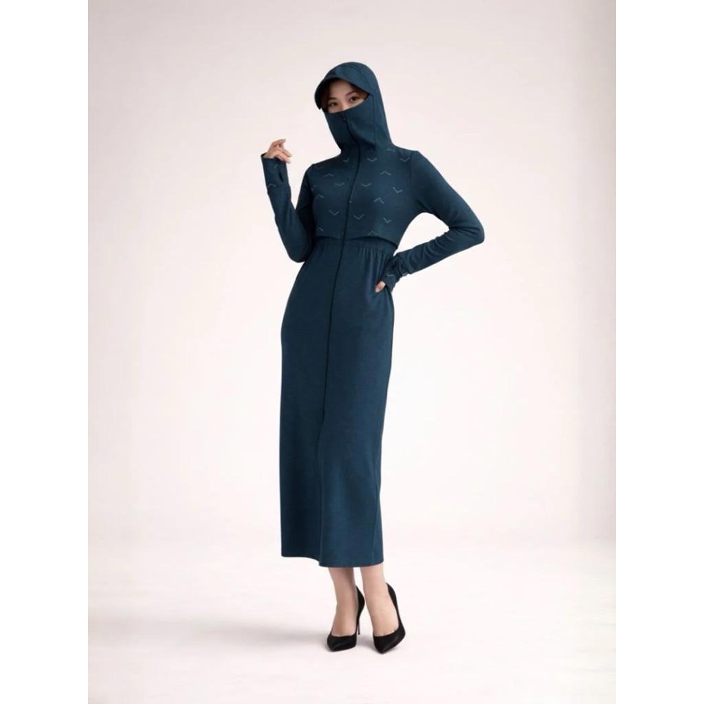 [NEW 2026] Áo chống nắng SunStop® Cooling nữ 10005946  làm mát dáng dài croptop 2 túi