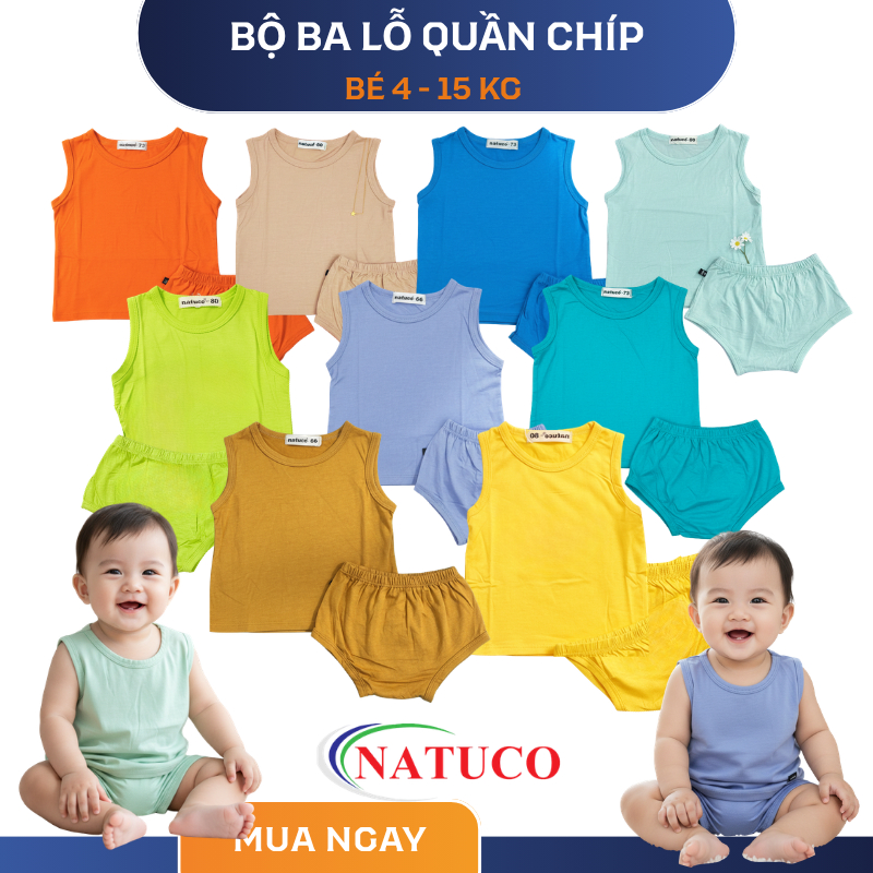 Bộ ba lỗ thun BL-005 - Cam - Size.100
