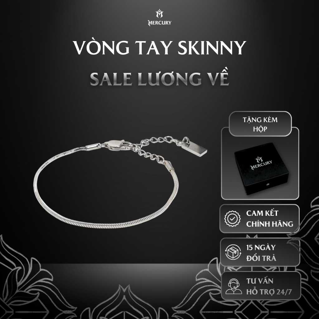 Vòng tay nam Merury Mercury Skinny - Trang sức, phụ kiện thời trang đeo tay -Vòng tay không gỉ