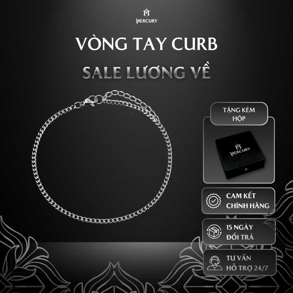 Vòng tay nam Merury Mercury Curb - Trang sức, phụ kiện thời trang đeo tay - Vòng tay thời trang