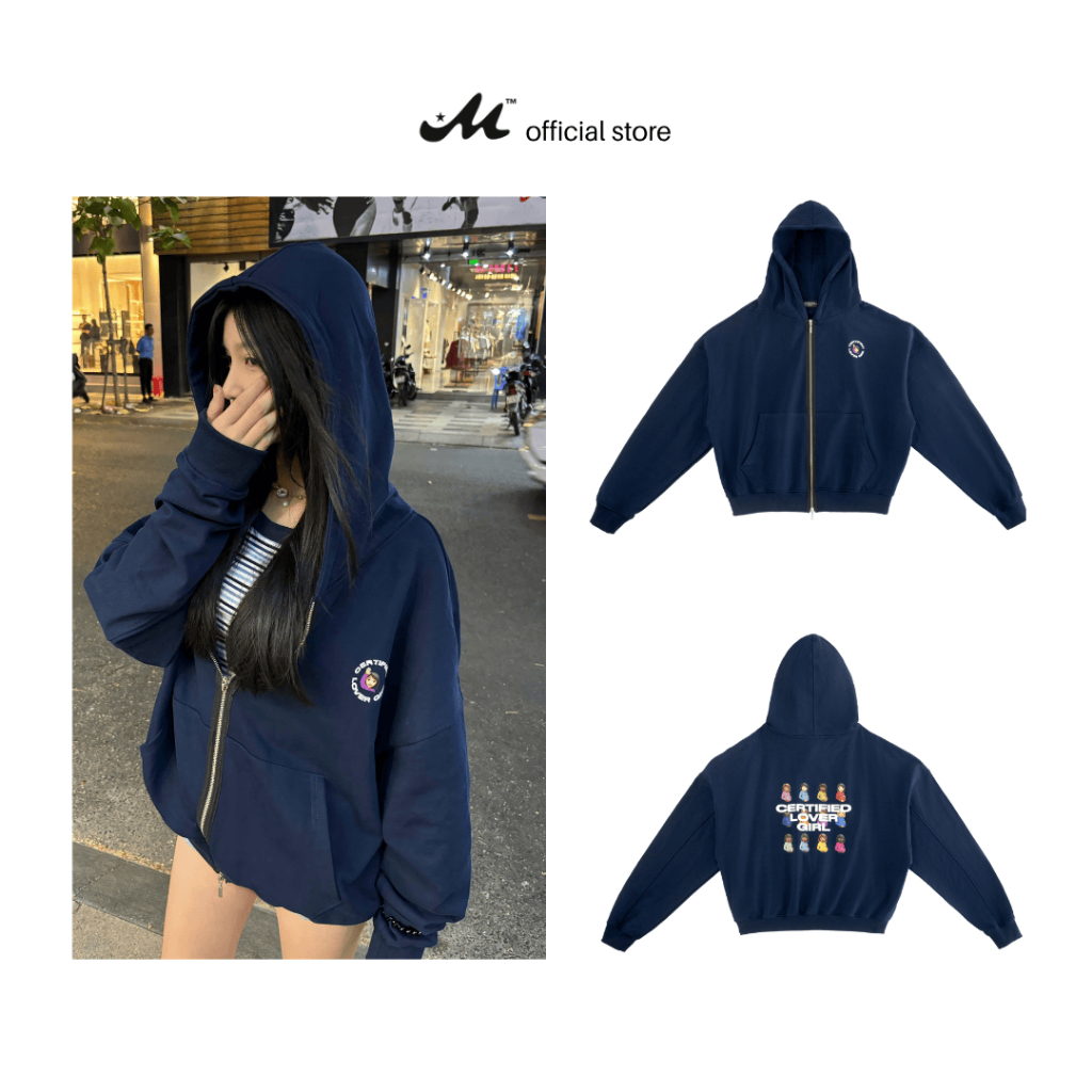 Áo Hoodie Zip Local Brand MUZIK CLOTHING | LOVER GIRL - Form Boxy, Nỉ Chân Cua 440gsm | HDZ-LVG
