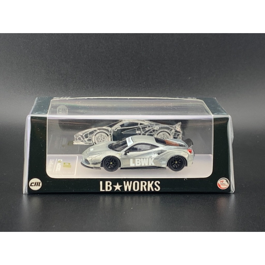 [Hàng Chase] Mô hình xe Ferrari F488 Silver tỉ lệ 1:64 CM Model CM64-LB488-SIL LBWK