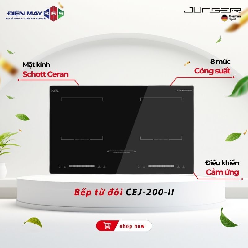 Bếp từ đôi Junger CEJ-200-II - Gia Nhiệt Nhanh Tiết Kiệm Điện