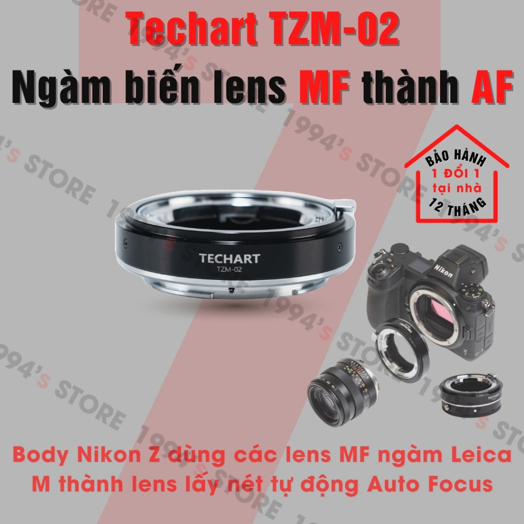 Ngàm chuyển Techart TZM-02 - Biến lens MF thành lens AF - Dùng cho máy ảnh Nikon Z sử dụng các ống k