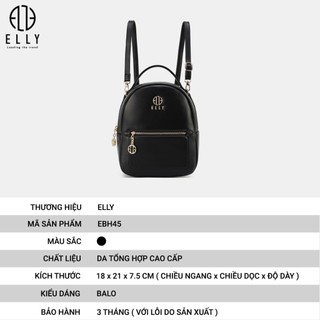 [Deal sang chảnh]  Balo nữ thời trang cao cấp ELLY – EBH45 size nhỏ