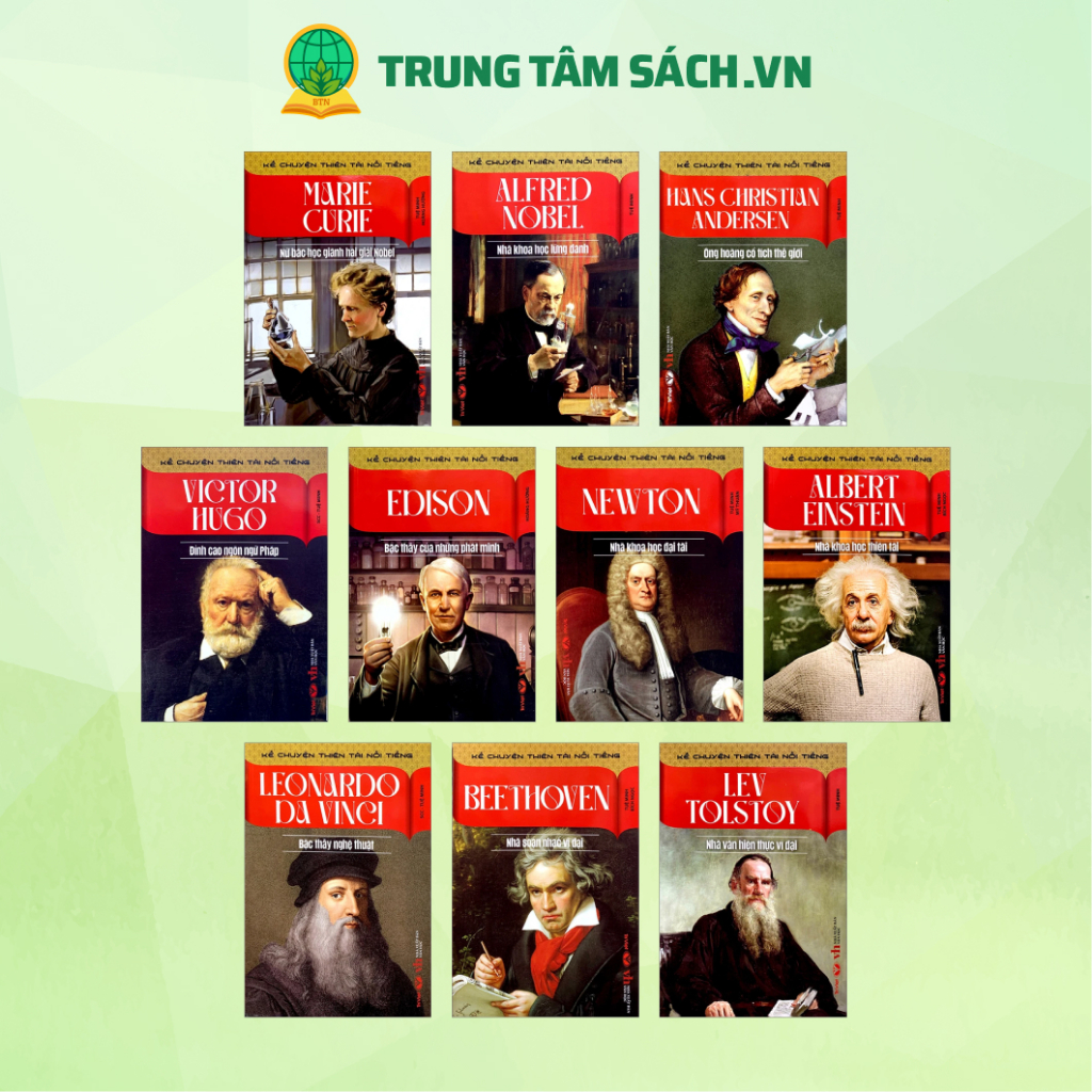 Sách - Kể Chuyện Thiên Tài Nổi Tiếng: Marie Curie, Alfred Nobel, Edison, Newton, Einstein, Beethoven