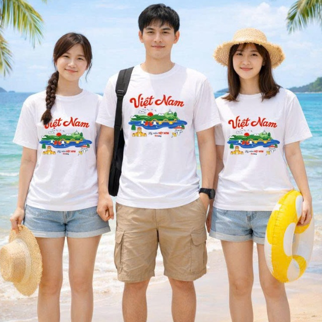 Áo thun du lịch Việt Nam in 63 tỉnh thành, áo checkin đi chơi in tên các tỉnh thành phố HàNội SàiGòn