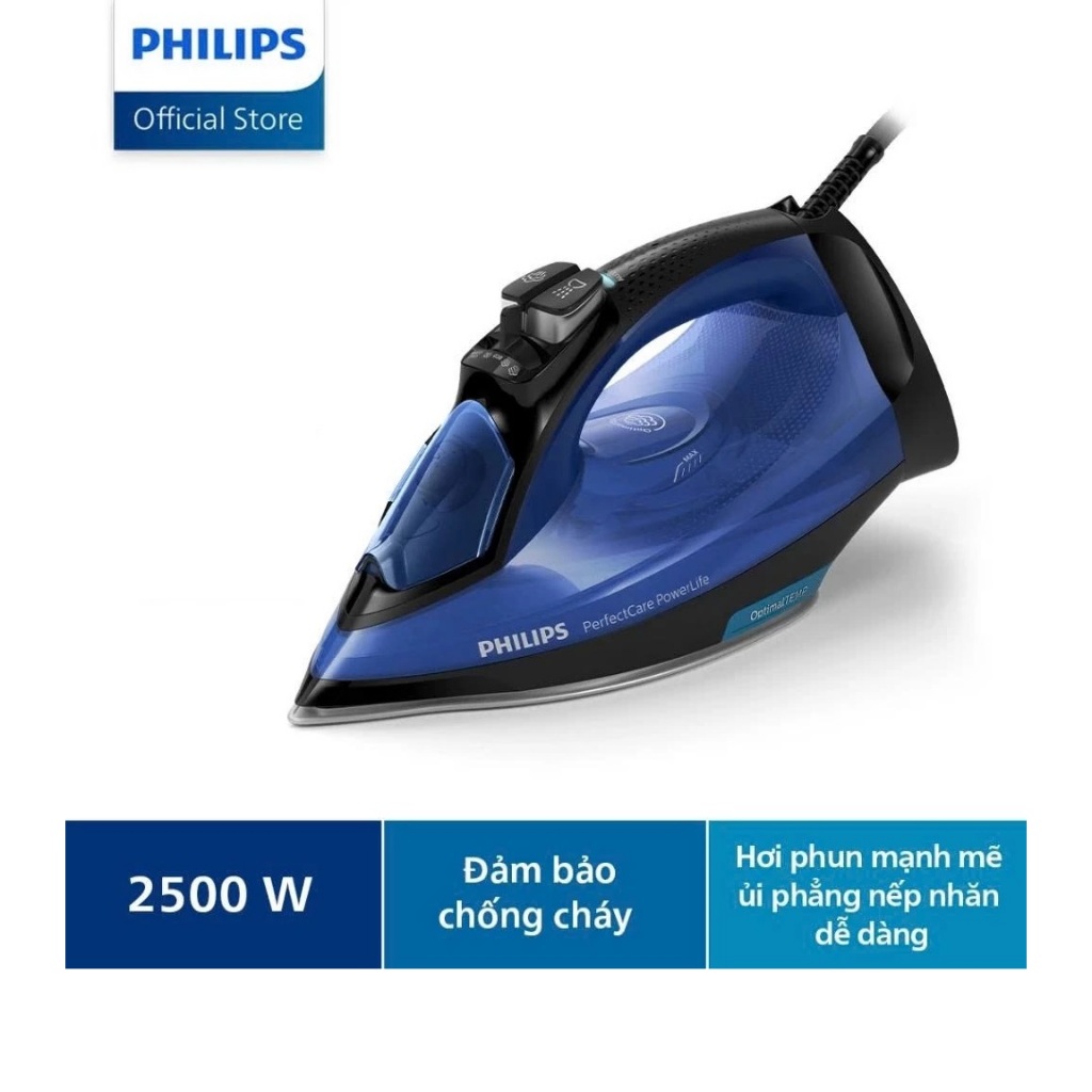 Bàn Ủi Hơi Nước PHILIPS GC3920/20 2500W - Công Suất Phun Mạnh, Tự Động Ngắt Điện, Không Cháy Vải
