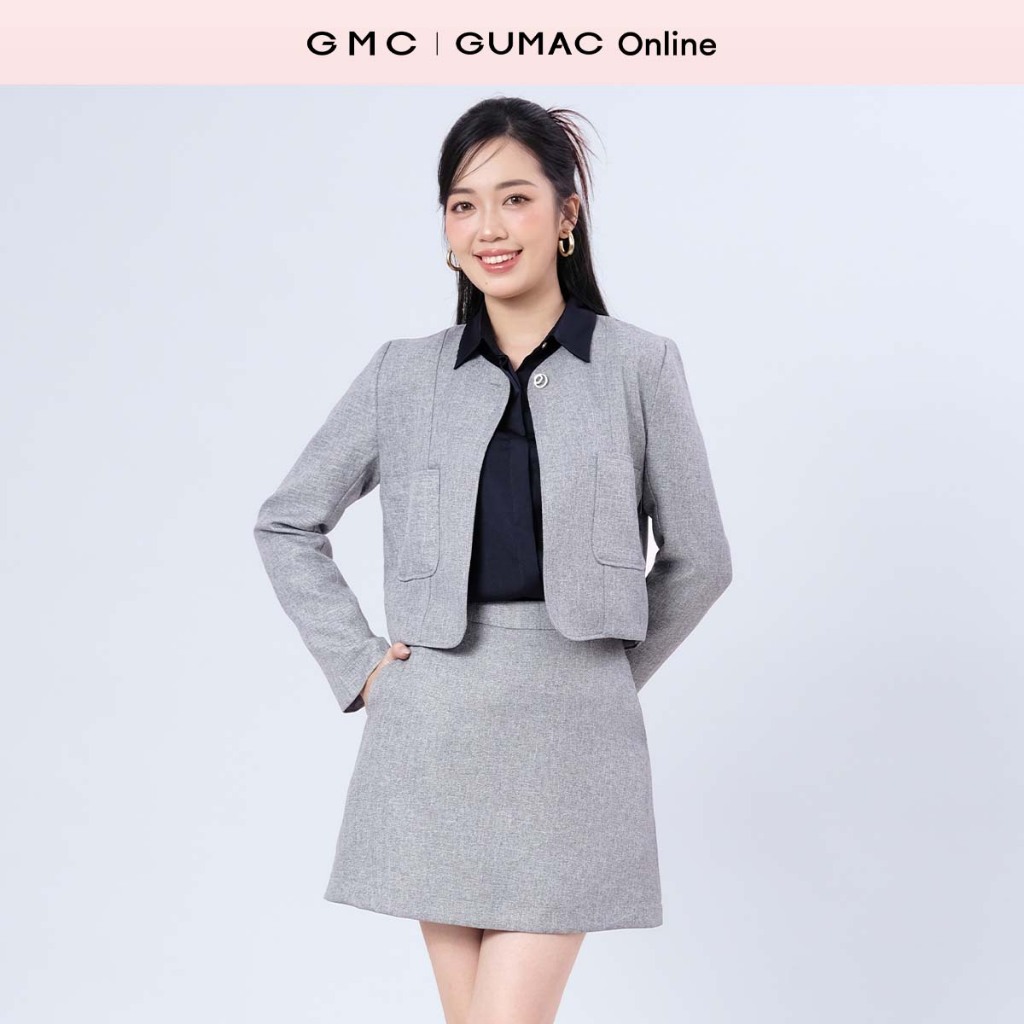 Set lẻ Áo khoác dạ dáng lửng tay dài LOWF1205 - Chân váy ngắn dáng A kèm lót quần có túi thời trang 