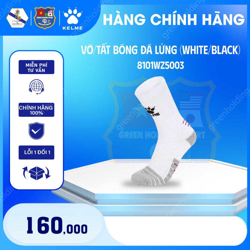 KELME - Tất Thể Thao Bóng Đá Lửng Nam Co Giãn Tốt Chống Bí Chân