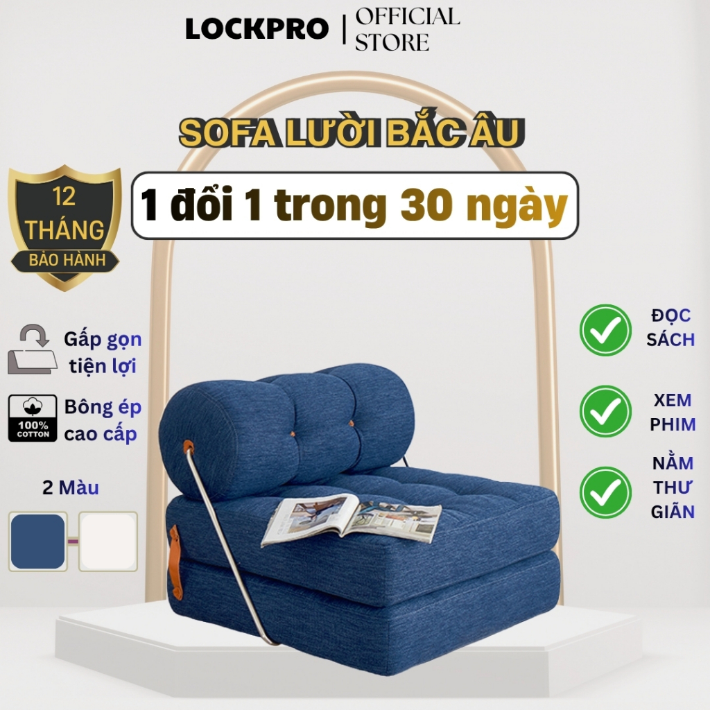Sofa Bed LOCKPRO Ghế Sofa Giường Hình Khối Đậu Phụ Đa Năng Có Thể Kéo Ra Vào Dễ Dàng - B18
