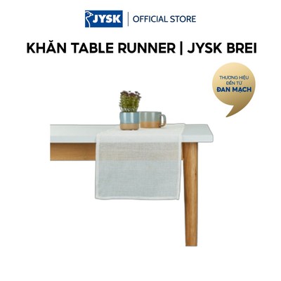 Khăn table runner |JYSK BREI | polyester | màu tự nhiên/trắng | R30xD140cm